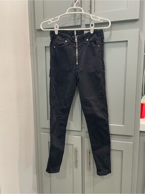rag & bone Black Skinny Zip-Front Jeans